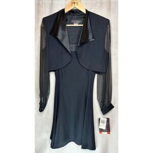 J.R. Nites Caliendo Size 10 Y2K Black Slip Dress Sheer Jacket NWT Evening